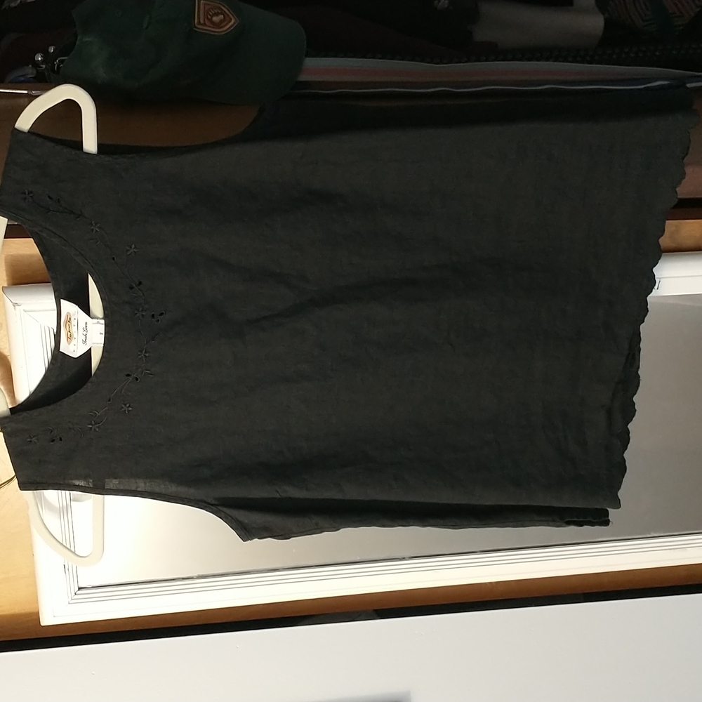 Black linen Talbot's tank top sleeveless size S